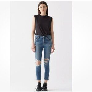 AGOLDE 26 (2) Sophie High Rise Women’s Skinny Crop Jeans Distressed A018 E-843